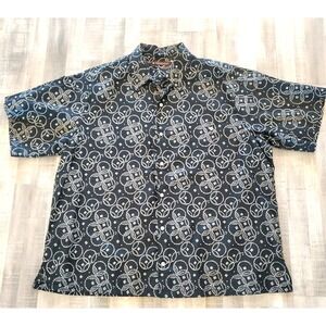 Tori Richard Shirt Mens 1XB Big Hawaiian Honolulu Aloha Graphic AOP USA XL
